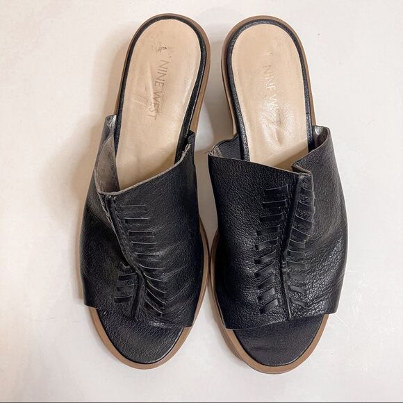 Nine West Rahima Slip On Black Mule Sandal Size 8 - Picture 3 of 10